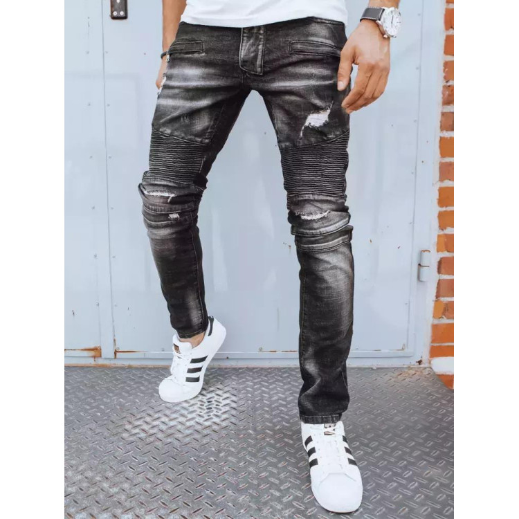 Črne senčene kavbojke z luknjami