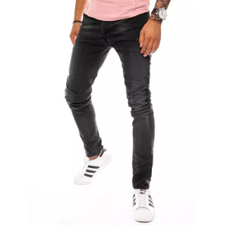 Črne moške kavbojke s poslikavo