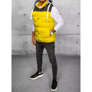 Moški prešit brezrokavnik v rumeni barvi