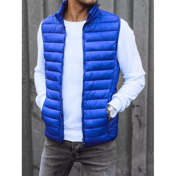 Prešit moški telovnik v svetlo modri barvi