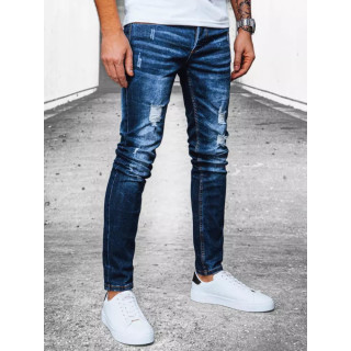 Moške temno modre kavbojke s prevleko