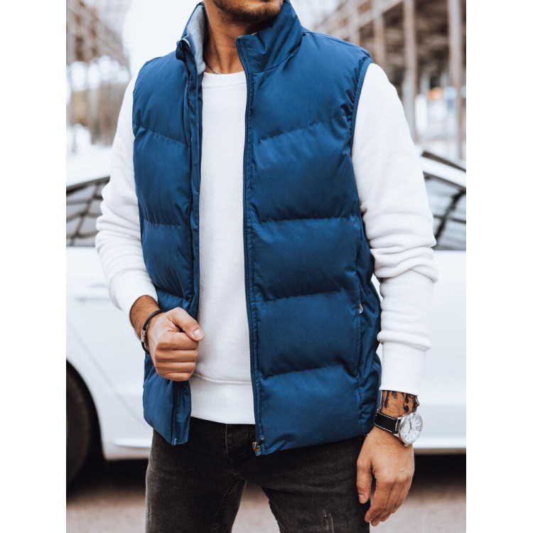 Moški moder prešit telovnik