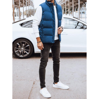 Moški moder prešit telovnik