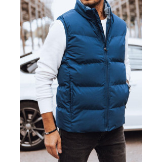 Moški moder prešit telovnik