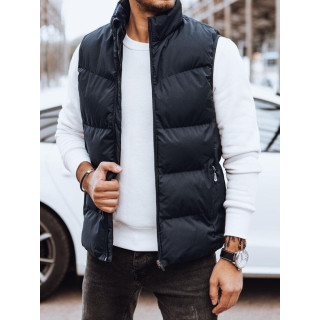 Prešit temno moder moški telovnik