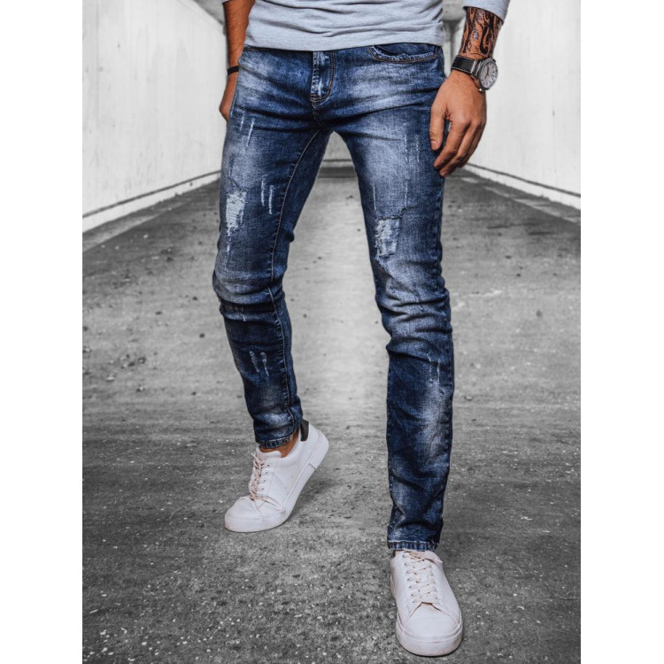 Modre moške kavbojke z luknjami