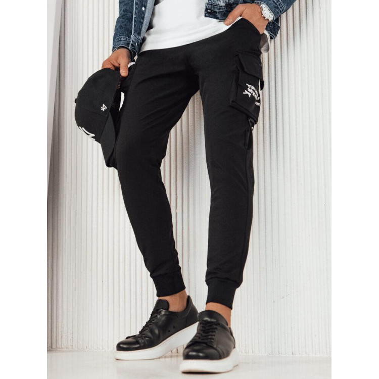 Črna moška žepnica s potiskom