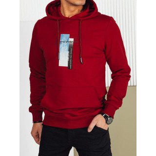 Bombažna bordo majica s potiskom