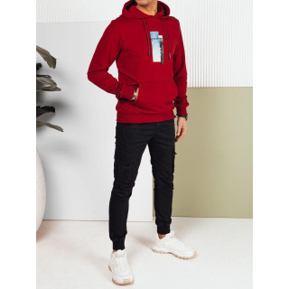 Bombažna bordo majica s potiskom