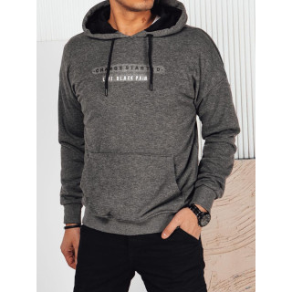 Temno siv bombažni moški pulover