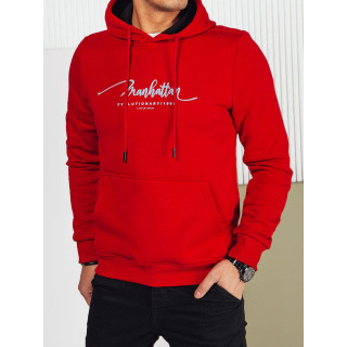 Rdeč moški pulover s potiskom