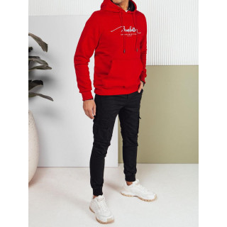 Rdeč moški pulover s potiskom