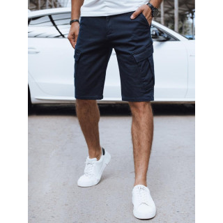 Temno modre moške kratke hlače iz blaga