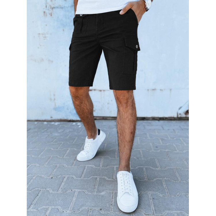 Črne moške kratke hlače iz blaga