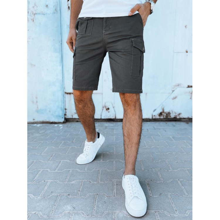 Moške temno sive kratke hlače iz blaga