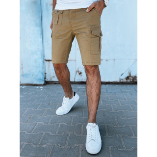Moške kratke hlače iz blaga v bež barvi