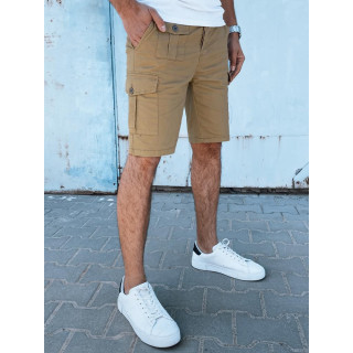 Moške kratke hlače iz blaga v bež barvi
