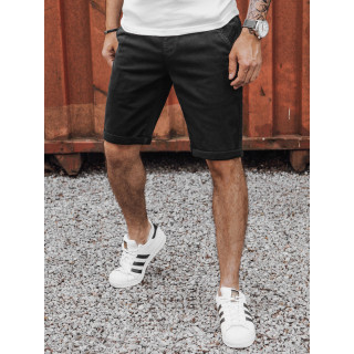 Črne moške kratke hlače iz jeansa z elastiko v pasu