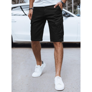 Moške kratke hlače iz blaga v črni barvi