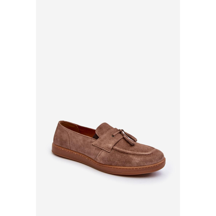 Rjavi moški gležnjarji iz semiša