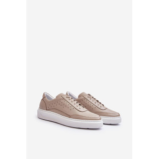 Moške usnjene superge v bež barvi