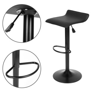 Črn vrtljiv barski stol