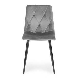 Komplet 4 žametno sivih stolov