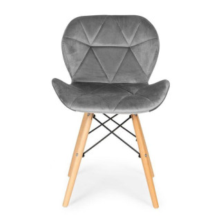 Komplet 4 stolov iz sivega žameta