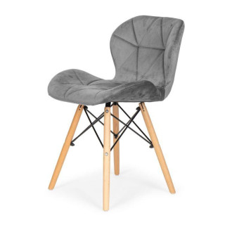 Komplet 4 stolov iz sivega žameta