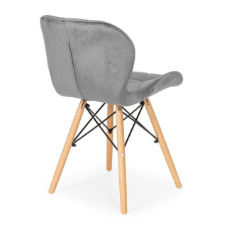 Komplet 4 stolov iz sivega žameta