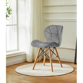 Komplet 4 stolov iz sivega žameta