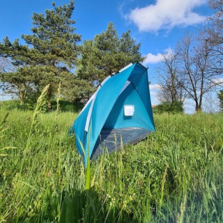 Modro-siv šotor za plažo - 220x120x120cm