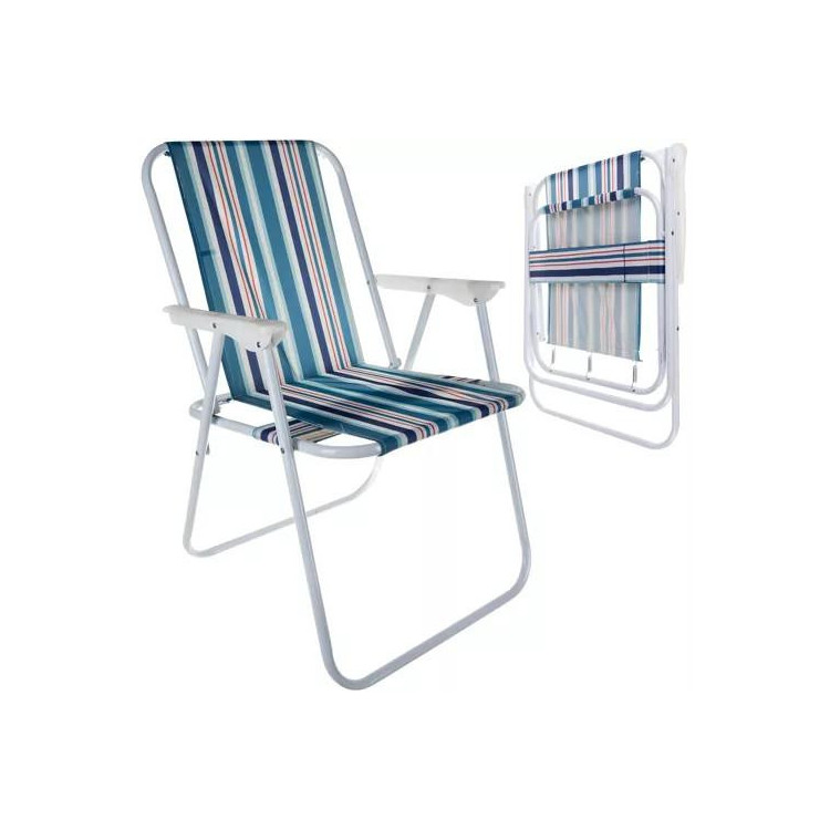 Ojačan vrtni stol s črtastim dizajnom