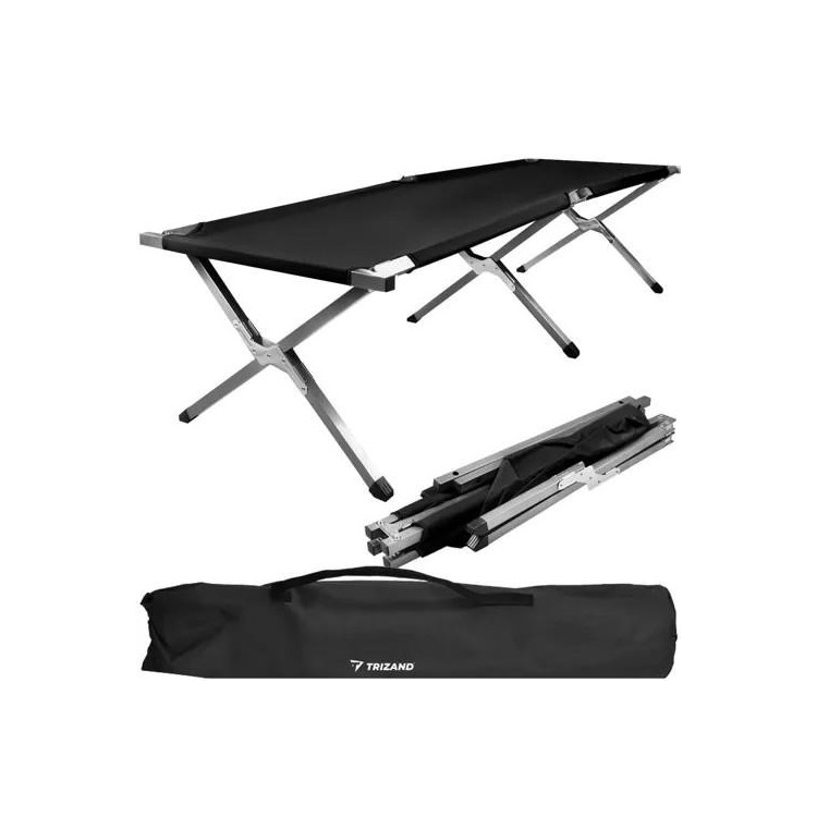Črna zložljiva potovalna postelja