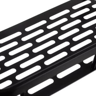 Komplet 2 črnih kopalniških polic