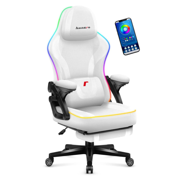 Bel gaming stol Huzaro FORCE 4.6 WHITE RGB SMART