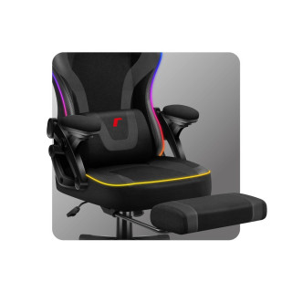 Črn gaming stol Huzaro FORCE 4.6 BLACK RGB SMART