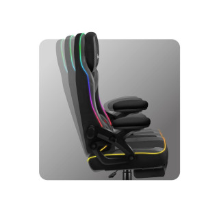 Črn gaming stol Huzaro FORCE 4.6 BLACK RGB SMART