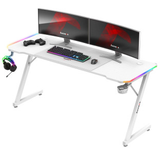 Bela igralna miza Huzaro HERO 4.8 WHITE RGB