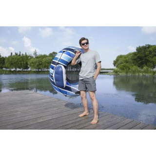 Napihljivo belo-modro kolo z naslonjalom