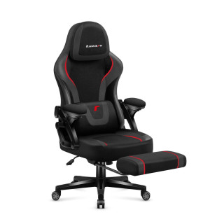 Črn gaming stol Huzaro FORCE 4.6 CARBON z oporo za noge