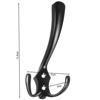 Črn stenski obešalnik - set 5 kos