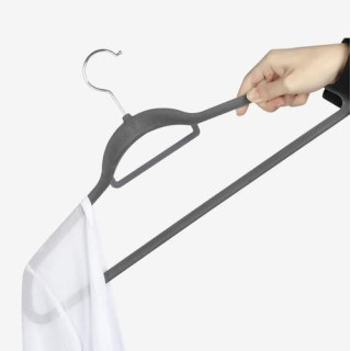 Velur sivi obešalnik - 20 kom