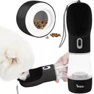 Steklenička s skledo za živali