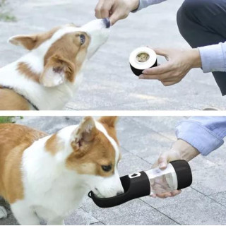 Steklenička s skledo za živali