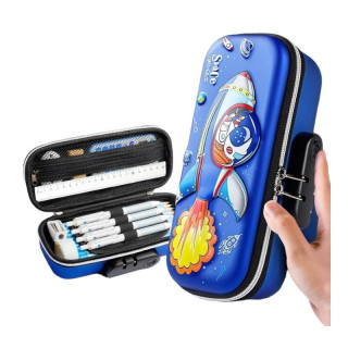 Šolska pernica z loparjem s kodno ključavnico