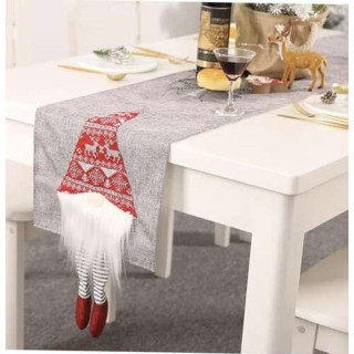 Siv božični namizni tekač - 180x33 cm