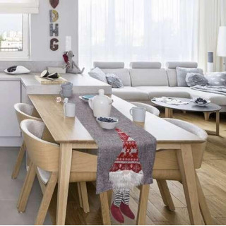 Siv božični namizni tekač - 180x33 cm