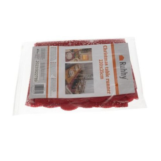 Rdeč božični namizni tekač - 220x35 cm