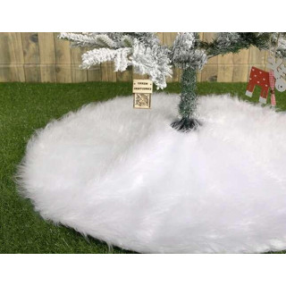 Bela krznena preproga pod jelko - 72 cm